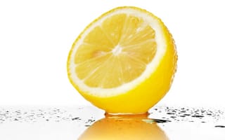 Картинка Лимон, вода, брызги, макро