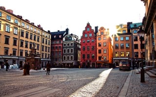 Картинка Европа, площадь, Old Town, Stockholm, город, дома