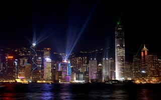 Картинка ночь, дома, Гонконг