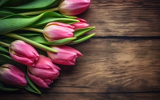 Картинка цветы, букет, pink, flowers, розовые, tulips, beautiful, тюльпаны