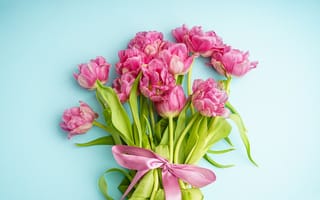Картинка цветы, букет, beautiful, pink, розовые, flowers, тюльпаны, tulips