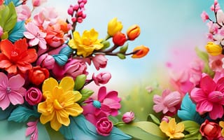 Картинка цветы, яркие, colorful, spring, flowers, bright, composition