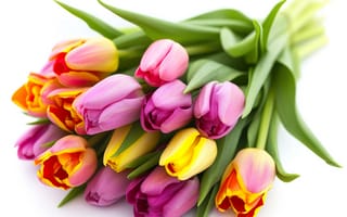 Картинка цветы, букет, flowers, tulips, bouquet, тюльпаны, spring, colorful