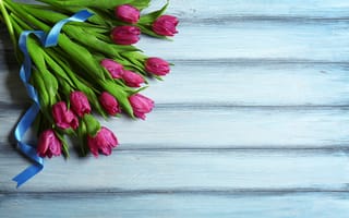 Картинка цветы, букет, purple, тюльпаны, flowers, spring, wood, tulips