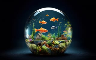 Картинка рыбки, аквариум, glass, fish, кораллы, aquarium, coral, colorful