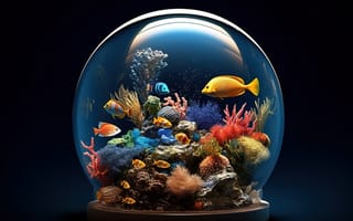 Картинка рыбки, аквариум, кораллы, aquarium, colorful, fish, coral, glass