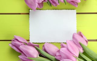 Картинка цветы, букет, flowers, wood, tulips, тюльпаны, открытка, pink
