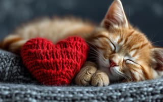 Картинка кошка, котенок, kitten, heart, милый, lovely, cute, сердце