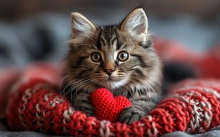 Картинка кошка, котенок, lovely, сердце, милый, kitten, cute, heart
