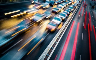 Картинка дорога, шоссе, съемка с задержкой, delayed shooting, highway, road, огни фар, headlights