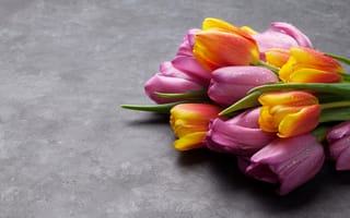 Картинка цветы, букет, flowers, tulips, spring, тюльпаны, colorful, pink