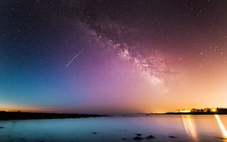 Картинка вода, звезды, nature, nebula, пейзаж, природа, landscape, туманность