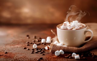 Картинка steam, coffee, heat, Hot Cocoa, marshmallows