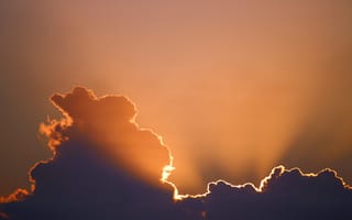 Картинка солнце, закат, кровавое небо, восход, облако