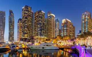 Картинка panoramic photo, united arab emirates, dubai marina, dubai harbour, marina dubai