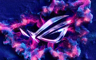 Картинка Technology, Particles, ASUS ROG, Blue, 3D