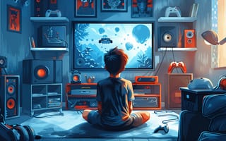 Картинка Gamer, AI art, Gaming room