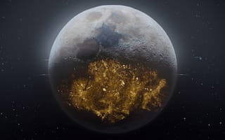 Картинка Moon, Stars, Lunar craters, Space, Future