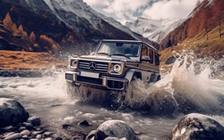 Картинка Mercedes-Benz, Cars, AMG, SUV, G 63, AI art, G Wagon, Off-Road