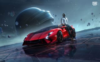 Картинка Games, PUBG MOBILE, Level 3 helmet, Red cars, 2024 Games, Lamborghini Invencible