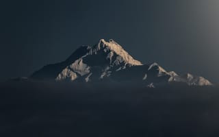 Картинка темнота, гора, snow