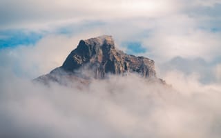Картинка облака, туман, горный хребет
