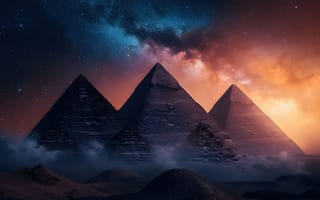 Картинка World, Egypt, Ancient architecture, Milky Way, Aesthetic, The Great Pyramid of Giza