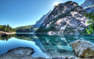 Картинка пейзаж, горы, горная вершина, природа, горное озеро