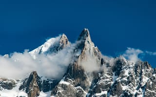 Картинка снег, пейзаж, вершины, горы