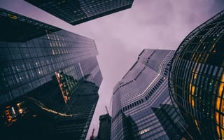 Картинка ночь, город, огни, высотки