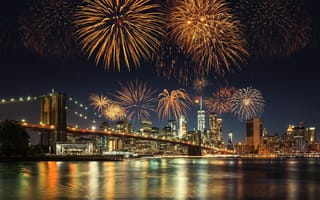 Картинка light, fire, christmas, nyc, party, architecture, york, happy