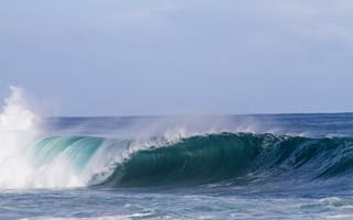 Картинка волны, небо, горизонт, океан, sky, облака, waves, пейзаж