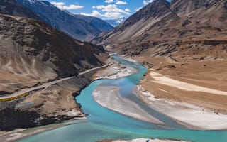 Картинка river, sky, travel, nature, landscape, water, ladakh