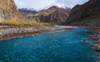 Картинка river, sky, pakistan, shyok, leh, turtuk, village, kashmir