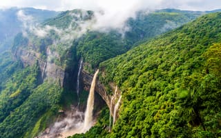 Картинка forest, waterfall, tourism, environment, cherrapunjee, shillong