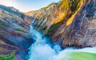 Картинка forest, landscape, famous, falls, mountain, lower, grand, gorge