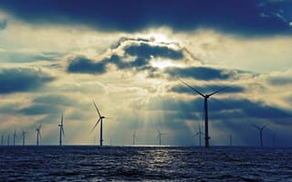 Картинка море, небо, sky, пейзаж, sea, тучи, горизонт, landscape