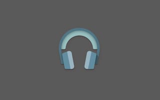 Картинка музыка, минимализм, headphones, наушники, minimalism, gray, серый, music
