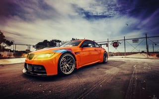 Картинка небо, E92, BMW, оранж, GT2