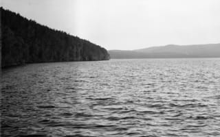 Картинка пейзаж, туман, Mørkt, озеро