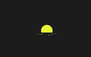 Картинка солнце, закат, dark, sunset, тёмный, sun, minimalism, минимализм