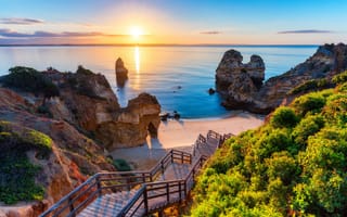 Картинка coast, blue, atlantic, algarve portugal, algarve, coastline, cliff