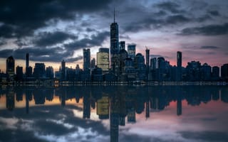 Картинка World, Urban, New York City, Hudson River, Metropolitan, Cityscape, Skyscrapers, Reflection