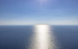 Картинка небо, облака, природа, пейзаж, горизонт, штиль, океан, sky