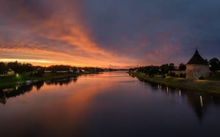 Картинка закат, вечер, Псков, Роман Дмитриев, после бури