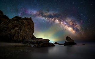 Картинка Греция, Млечный путь, Crete, Starry sky, Milky Way, Крит, Звездное небо, Greece