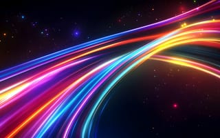 Картинка Abstract, Galaxy, Energy, Futuristic, Colorful, Neon trails, Cosmic, Dynamic