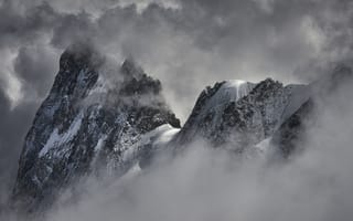 Картинка beautiful, mountain, snowy, magical, covered, peak, shot