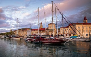 Картинка причал, Хорватия, Trogir, парусники