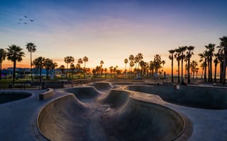 Картинка Калифорния, США, Венис-Бич, Venice Beach, Sunset, Los Angeles, California, Лос-Анджелес